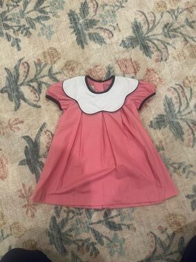 The Beaufort Bonnet Company Pink Dress with White Scalloped Collar